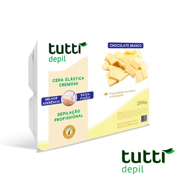 Cera Elástica Tutti Depil Chocolate Branco para Depilação Profissional