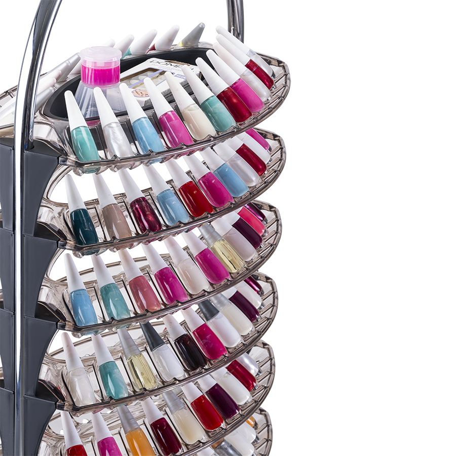 Carrinho Dompel Smaltbell Classic Cromado com 8 Bandejas para Esmaltes