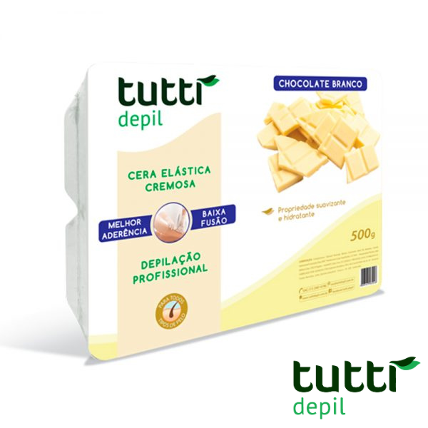Cera Elástica Tutti Depil Chocolate Branco para Depilação Profissional