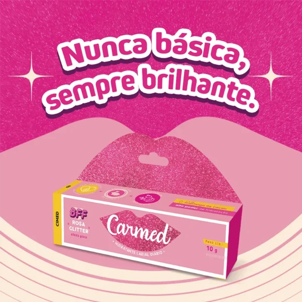 Hidratante Labial Cimed Carmed BFF Rosa Glitter