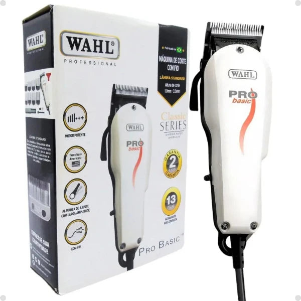 Máquina de Corte Wahl Classic Series Pro Basic 220v com Pentes de Altura