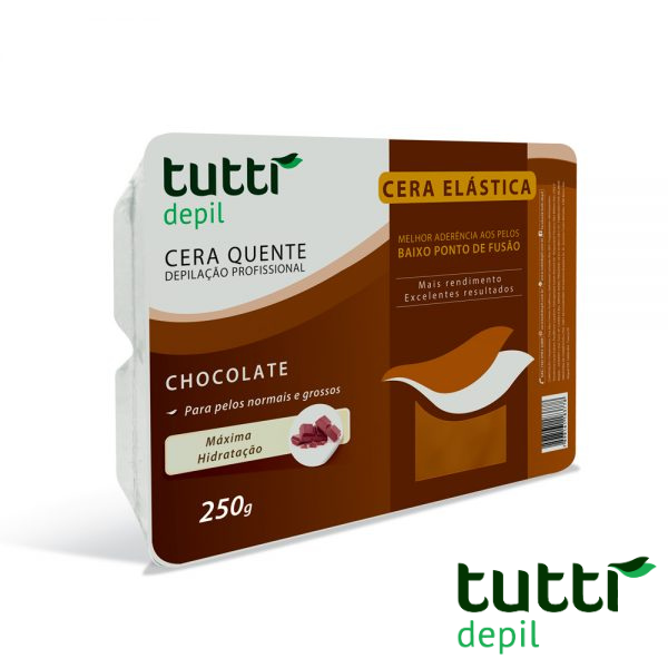 Cera Elástica Tutti Depil Chocolate para Depilação Profissional