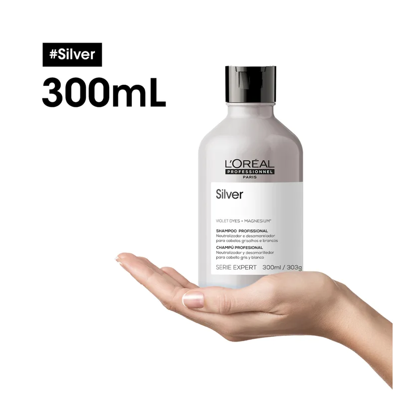 Shampoo L'Oréal Professionnel Silver para Cabelos Brancos ou Loiros 300ml