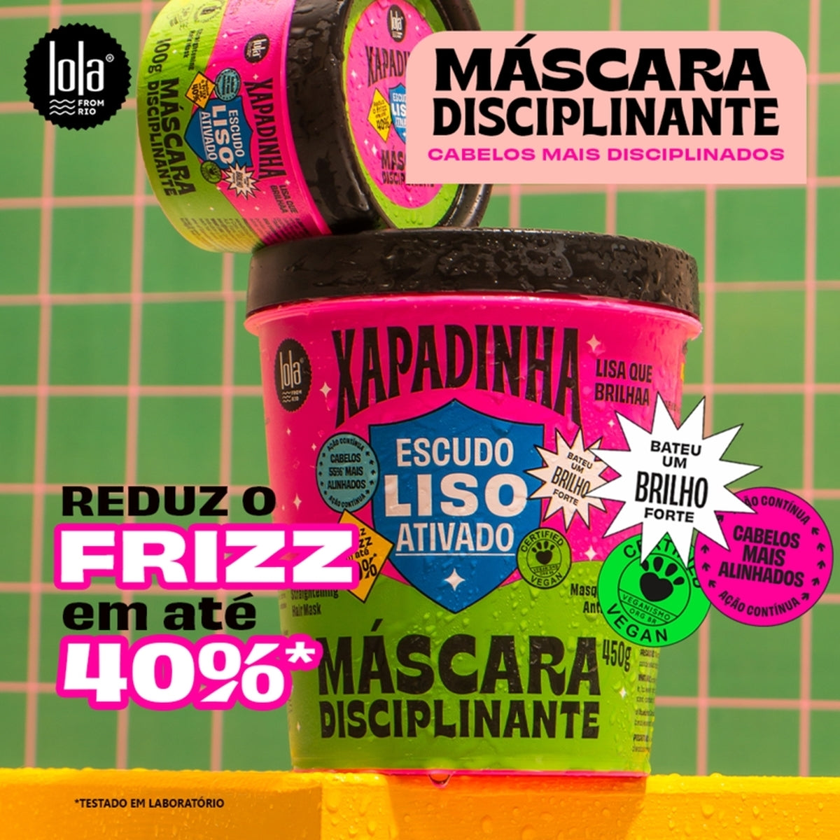 Máscara Disciplinante Xapadinha Lola 450g Redução de Frizz e Alinhamento