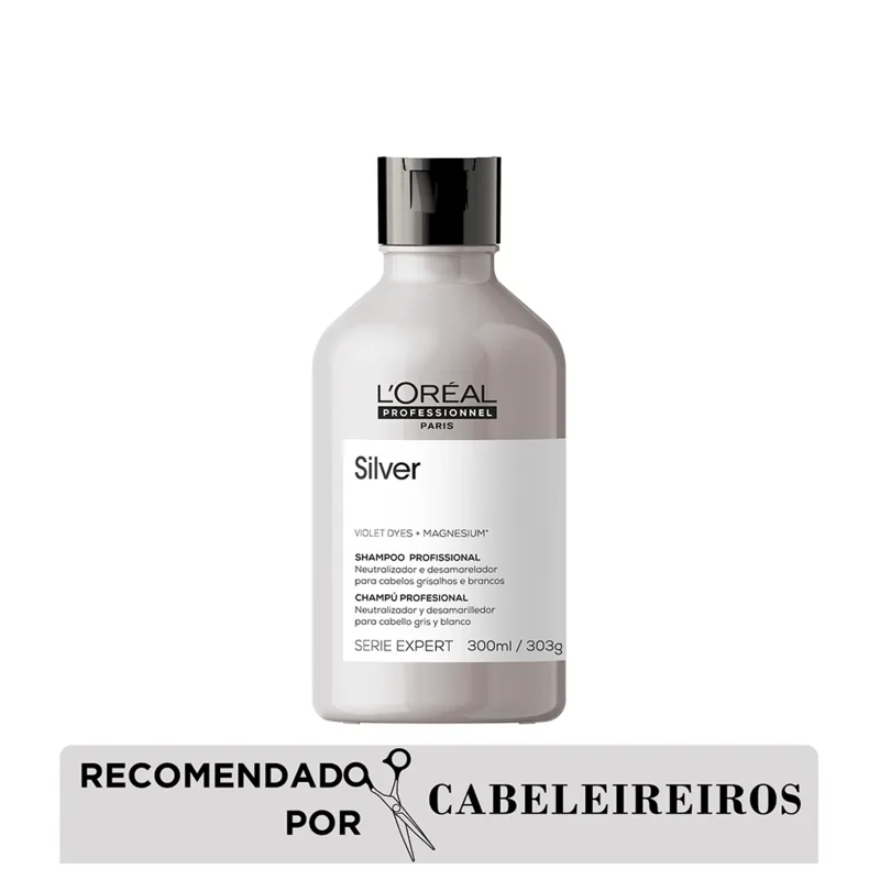 Shampoo L'Oréal Professionnel Silver para Cabelos Brancos ou Loiros 300ml