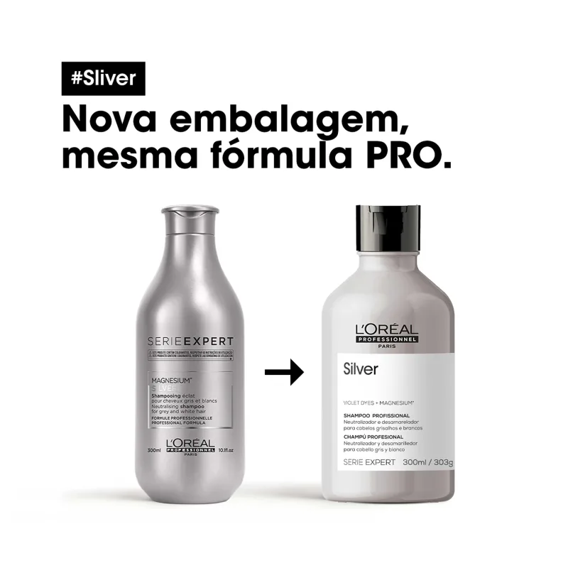 Shampoo L'Oréal Professionnel Silver para Cabelos Brancos ou Loiros 300ml