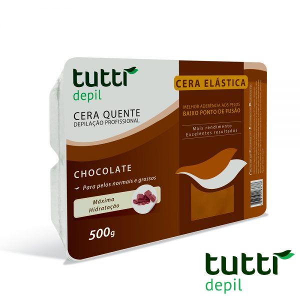 Cera Elástica Tutti Depil Chocolate para Depilação Profissional