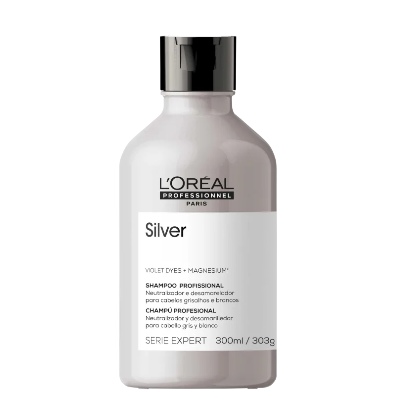 Shampoo L'Oréal Professionnel Silver para Cabelos Brancos ou Loiros 300ml