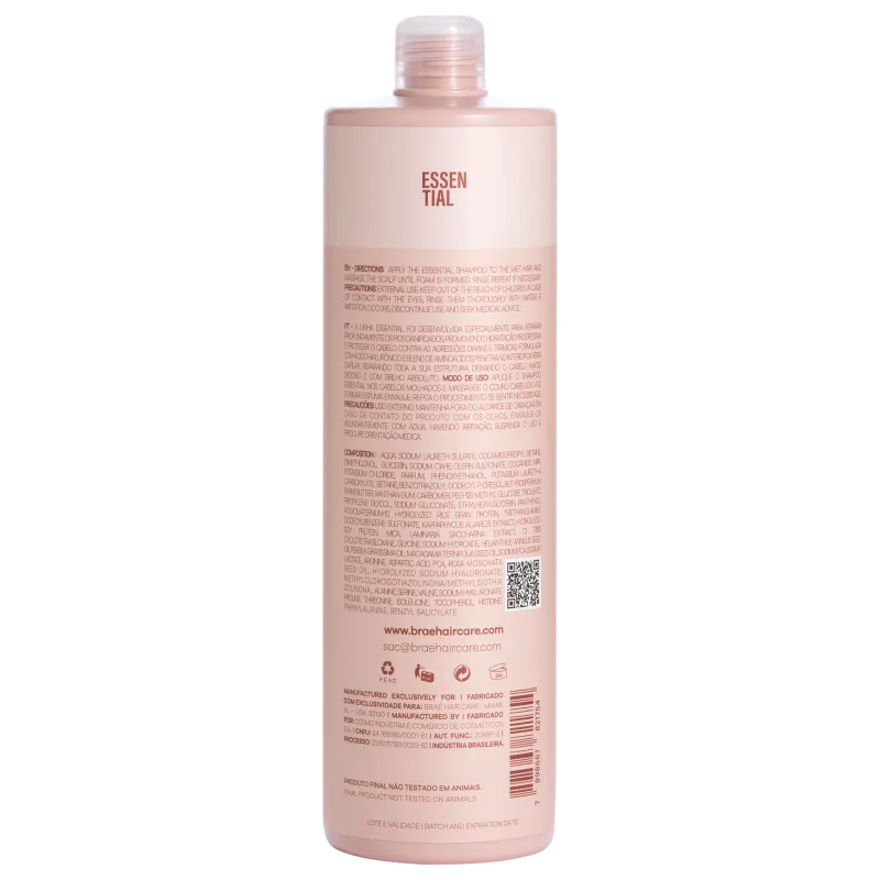 Braé Essential Shampoo Hidratação Profunda e Proteção Capilar