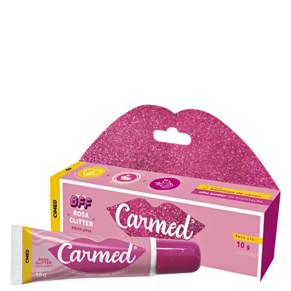 Hidratante Labial Cimed Carmed BFF Rosa Glitter