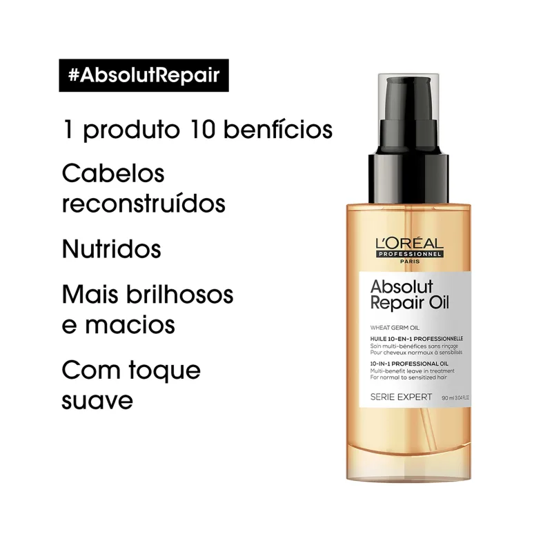 Óleo Reparador L'Oréal Absolut Repair Gold Quinoa 10 in 1 90ml