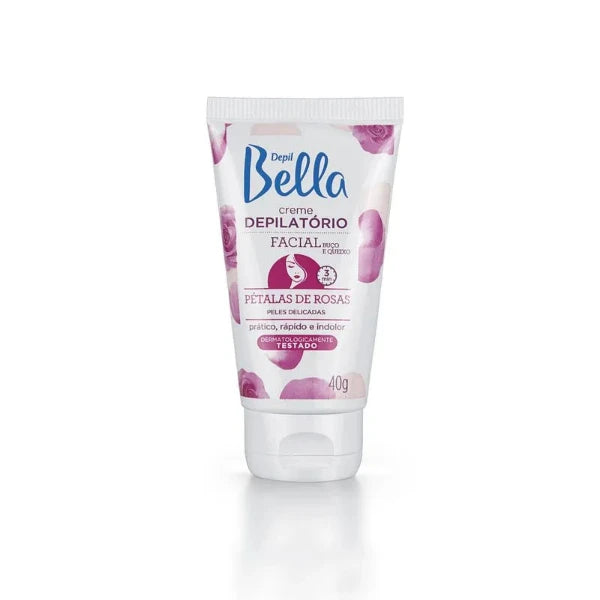 Creme Depilatório Facial Depil Bella 40g Pétalas de Rosas Pele Suave e Hidratada