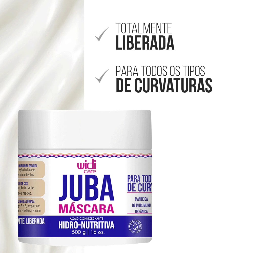 Máscara Hidro-Nutritiva Juba Widi Care 500g para Cabelos Secos e Danificados