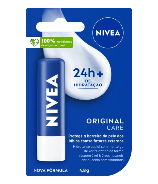 NIVEA Hidratante Labial Original Care 24h com Manteiga de Karité