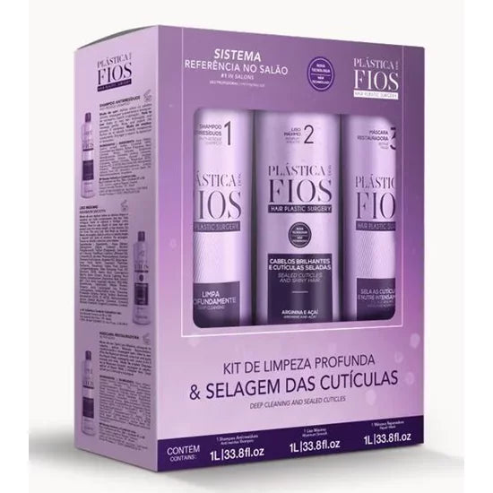 Kit Plástica Cadiveu Dos Fios Shampoo + Liso Máximo + Máscara 3x1L