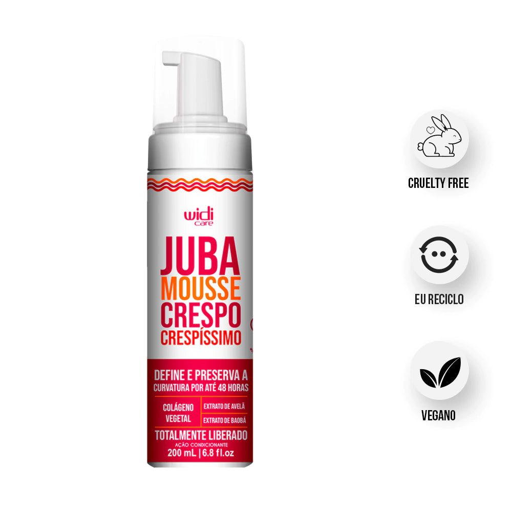 Mousse Juba Crespo Crespíssimo Widi Care 200ml Definição e Controle de Frizz