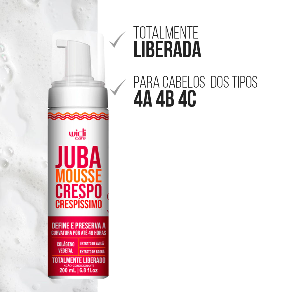 Mousse Juba Crespo Crespíssimo Widi Care 200ml Definição e Controle de Frizz