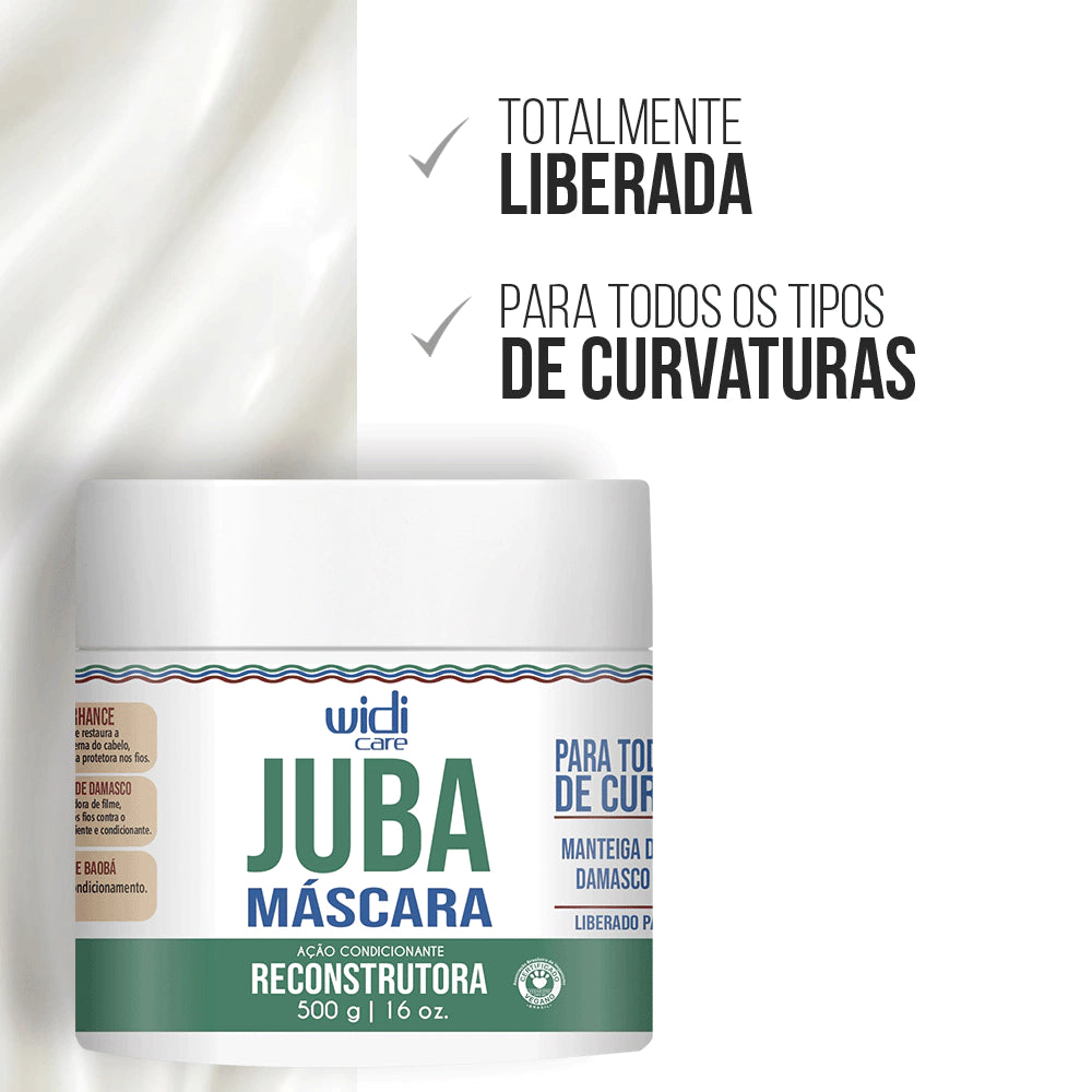 Máscara Reconstrutora Juba Widi Care 500g Cabelos Cacheados e Crespos