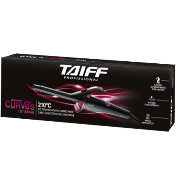 Modelador de Cachos Taiff Curves 1/2" 13mm Bivolt com Cabo Giratório Preto